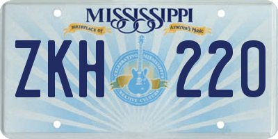 MS license plate ZKH220