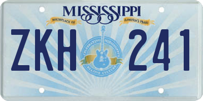 MS license plate ZKH241