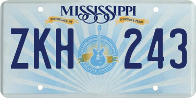 MS license plate ZKH243