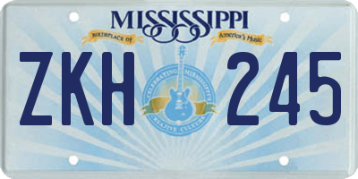 MS license plate ZKH245