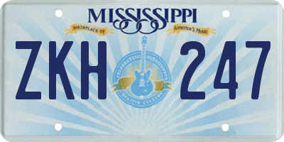 MS license plate ZKH247