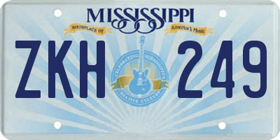 MS license plate ZKH249
