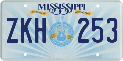 MS license plate ZKH253