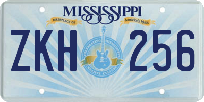 MS license plate ZKH256