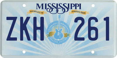 MS license plate ZKH261