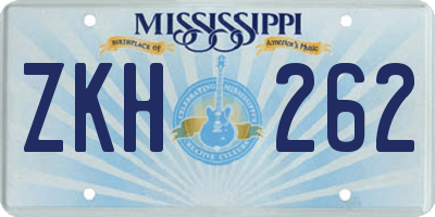 MS license plate ZKH262