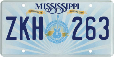 MS license plate ZKH263