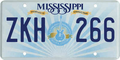 MS license plate ZKH266