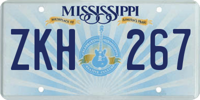 MS license plate ZKH267