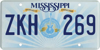 MS license plate ZKH269