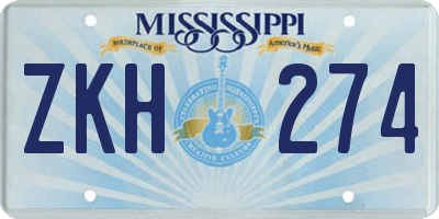 MS license plate ZKH274