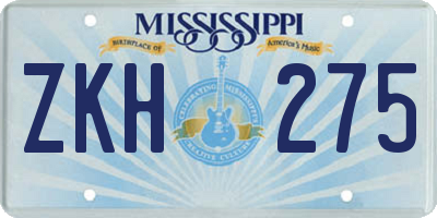 MS license plate ZKH275