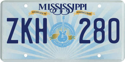 MS license plate ZKH280