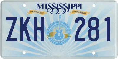 MS license plate ZKH281
