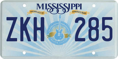MS license plate ZKH285