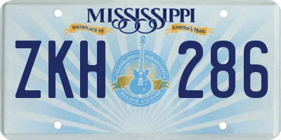 MS license plate ZKH286