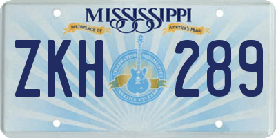 MS license plate ZKH289