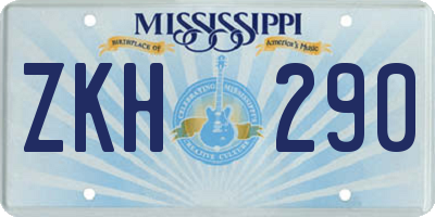 MS license plate ZKH290