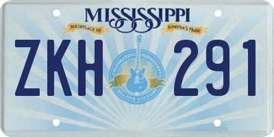 MS license plate ZKH291