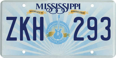 MS license plate ZKH293