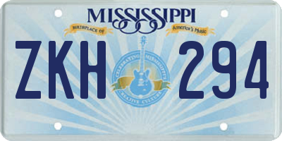 MS license plate ZKH294