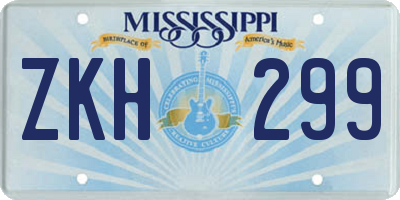 MS license plate ZKH299