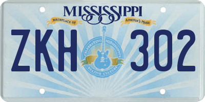 MS license plate ZKH302
