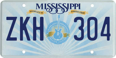 MS license plate ZKH304