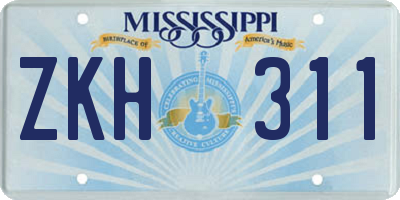 MS license plate ZKH311