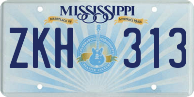 MS license plate ZKH313