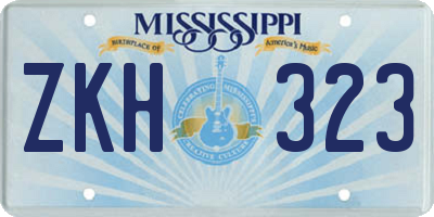 MS license plate ZKH323
