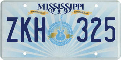 MS license plate ZKH325