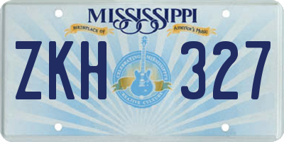 MS license plate ZKH327