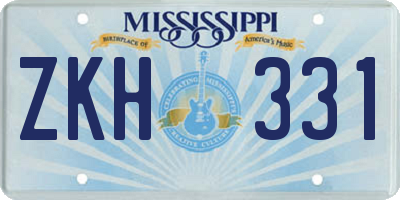 MS license plate ZKH331
