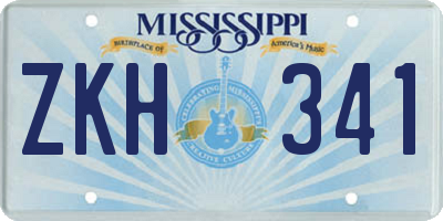 MS license plate ZKH341