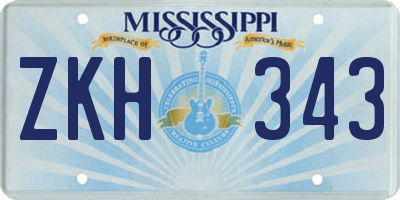 MS license plate ZKH343