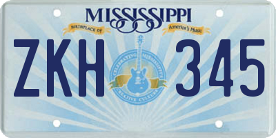 MS license plate ZKH345