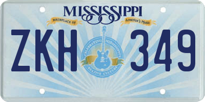 MS license plate ZKH349