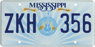 MS license plate ZKH356