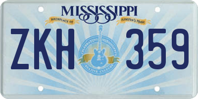 MS license plate ZKH359
