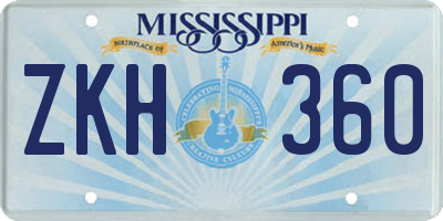 MS license plate ZKH360