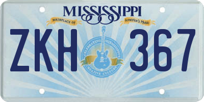 MS license plate ZKH367