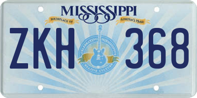 MS license plate ZKH368