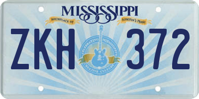 MS license plate ZKH372