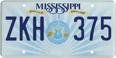 MS license plate ZKH375