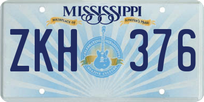 MS license plate ZKH376