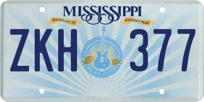 MS license plate ZKH377