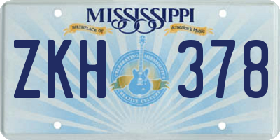 MS license plate ZKH378