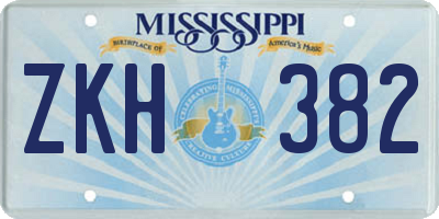 MS license plate ZKH382