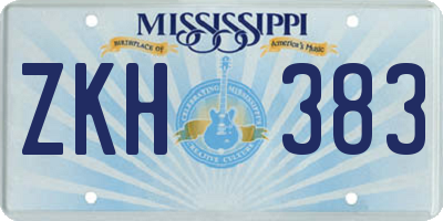 MS license plate ZKH383